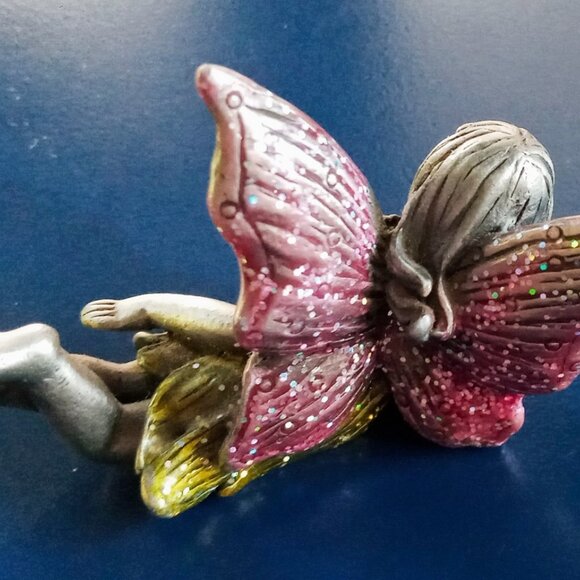 2 Mythical Sparkly Vintage Pewter Whimsical Fairy Figurines Decor/Collectibles - Picture 7 of 11